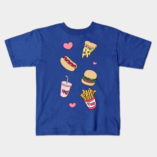 Fast Food Love Kids T-Shirt by saradaboru